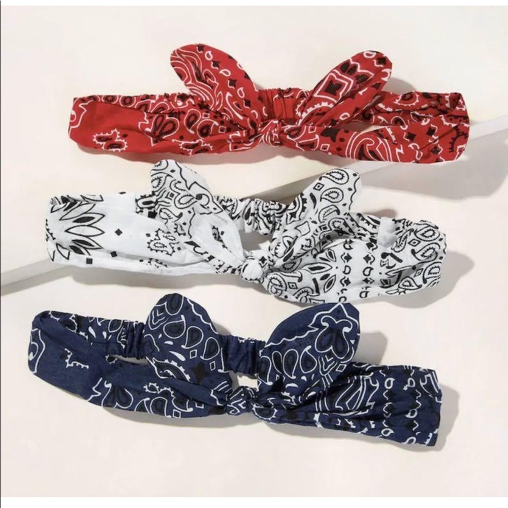 Red, white, and blue bandanna headbands